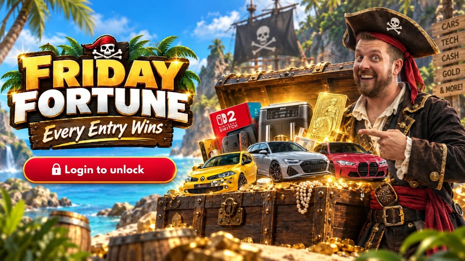 click-competitions desktop — Friday Fortune login promotion