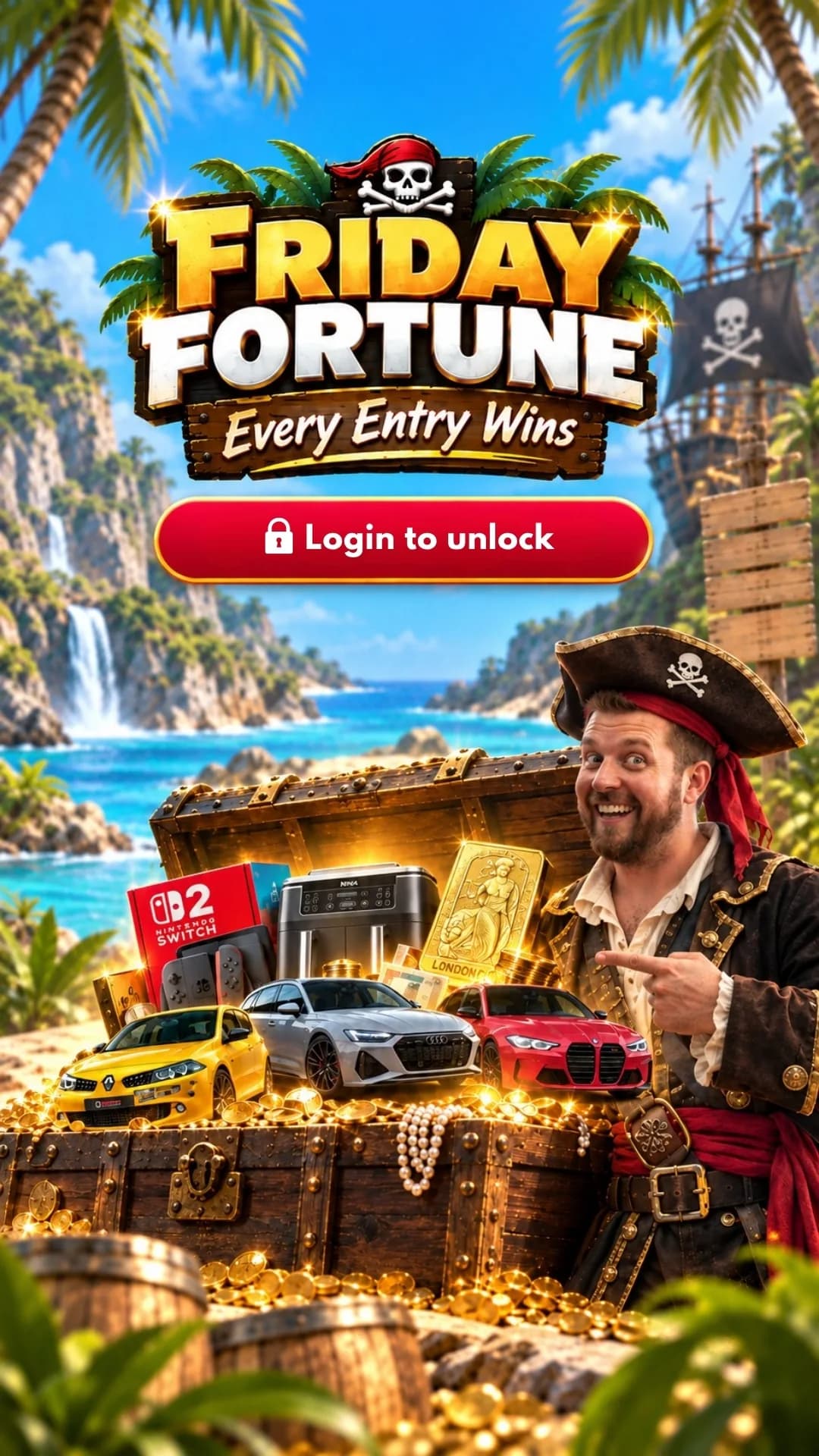 click-competitions mobile — Friday Fortune login promotion
